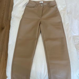 melina cropped leather pants. BNWT, high rise and straight leg!